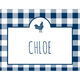 Navy Gingham Rooster Foldover Note Cards Image 2 of 3